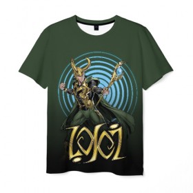 Мужская футболка 3D с принтом Loki в Тюмени, 100% полиэфир | прямой крой, круглый вырез горловины, длина до линии бедер | Тематика изображения на принте: agent of asgard | comics | laufeyson | loki | marvel | odinson | локи