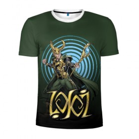 Мужская футболка 3D спортивная с принтом Loki в Тюмени, 100% полиэстер с улучшенными характеристиками | приталенный силуэт, круглая горловина, широкие плечи, сужается к линии бедра | Тематика изображения на принте: agent of asgard | comics | laufeyson | loki | marvel | odinson | локи