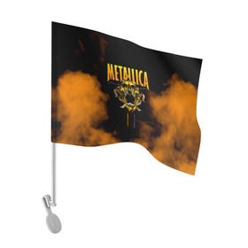 Флаг для автомобиля с принтом Metallica в Тюмени, 100% полиэстер | Размер: 30*21 см | metalica | metallica | группа | джеймс хэтфилд | кирк хэмметт | ларс ульрих | метал | металика | металлика | миталика | музыка | роберт трухильо | рок | трэш | трэшметал | хард | хеви