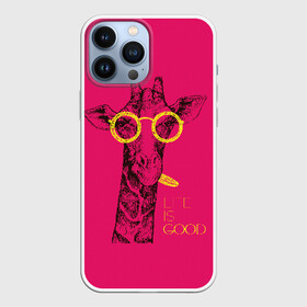 Чехол для iPhone 13 Pro Max с принтом Life is good в Тюмени,  |  | african | animal | giraffe | inscription | life is good | look | pink | pop art | tongue | yellow | африканское | взгляд | желтый | животное | жизнь хороша | жираф | надпись | очки | поп   арт | розовый | язык