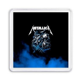 Магнит 55*55 с принтом Metallica в Тюмени, Пластик | Размер: 65*65 мм; Размер печати: 55*55 мм | Тематика изображения на принте: metalica | metallica | группа | джеймс хэтфилд | кирк хэмметт | ларс ульрих | метал | металика | металлика | миталика | музыка | роберт трухильо | рок | трэш | трэшметал | хард | хеви