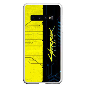 Чехол для Samsung Galaxy S10 с принтом CYBERPUNK 2077 в Тюмени, Силикон | Область печати: задняя сторона чехла, без боковых панелей | Тематика изображения на принте: 2077 | cyber | cyberpunk | demon | glitch | keanu | logo | punk | reeves | samurai | symbol | team | trauma | глитч | демон | киану | кибер | киберпанк | клан | лого | логотип | огонь | панк | ривз | самурай | символ