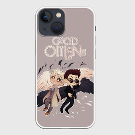 Чехол для iPhone 13 mini с принтом Good Omens в Тюмени,  |  | good | omens | sheen | tennant | азирафель | ангел | благие знамения | демон | кроули | падший | теннант | шин