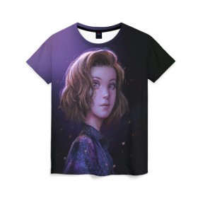 Женская футболка 3D с принтом Babe в Тюмени, 100% полиэфир ( синтетическое хлопкоподобное полотно) | прямой крой, круглый вырез горловины, длина до линии бедер | stranger things | очень странные дела