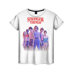 Женская футболка 3D с принтом Stranger Things 3 в Тюмени, 100% полиэфир ( синтетическое хлопкоподобное полотно) | прямой крой, круглый вырез горловины, длина до линии бедер | stranger things | очень странные дела