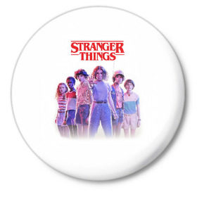 Значок с принтом Stranger Things 3 в Тюмени,  металл | круглая форма, металлическая застежка в виде булавки | stranger things | очень странные дела