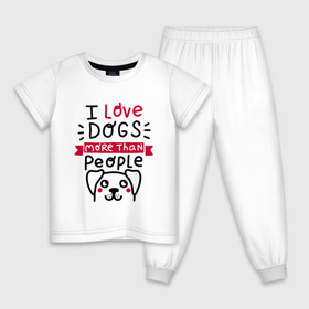 Детская пижама хлопок с принтом Любитель Собак в Тюмени, 100% хлопок |  брюки и футболка прямого кроя, без карманов, на брюках мягкая резинка на поясе и по низу штанин
 | dog | lover | любовь | пес | псы | собакен | собаки | собек