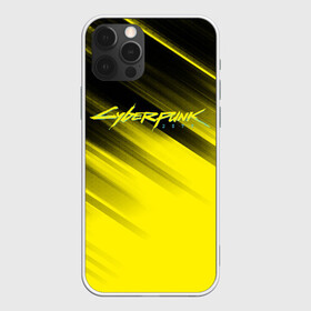 Чехол для iPhone 12 Pro с принтом Cyberpunk 2077 (Yellow). в Тюмени, силикон | область печати: задняя сторона чехла, без боковых панелей | Тематика изображения на принте: 3d | cyberpunk 2077 | red | абстракция | геометрия | игра | киберпанк 2077 | красный | лого | логотип | надпись | стиль | текстура