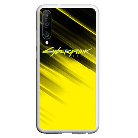 Чехол для Honor P30 с принтом Cyberpunk 2077 (Yellow) в Тюмени, Силикон | Область печати: задняя сторона чехла, без боковых панелей | Тематика изображения на принте: 3d | cyberpunk 2077 | red | абстракция | геометрия | игра | киберпанк 2077 | красный | лого | логотип | надпись | стиль | текстура