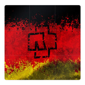 Магнитный плакат 3Х3 с принтом Rammstein (Флаг). в Тюмени, Полимерный материал с магнитным слоем | 9 деталей размером 9*9 см | 3d | hard | logo | metal | music | rammstein | rock | брызги красок | знак | лого | метал | музыка | рамштайн | рок | символ | текстура | флаг rammstein