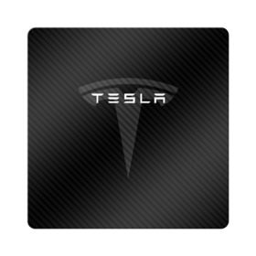 Магнит виниловый Квадрат с принтом TESLA (1) в Тюмени, полимерный материал с магнитным слоем | размер 9*9 см, закругленные углы | Тематика изображения на принте: elon | elon musk | musk | space | tesla | автолюбитель | автомобиль | илон маск | тесла