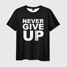 Мужская футболка 3D с принтом NEVER GIVE UP САЛАХ в Тюмени, 100% полиэфир | прямой крой, круглый вырез горловины, длина до линии бедер | liverpool | never give up | salah | ливерпуль | салах