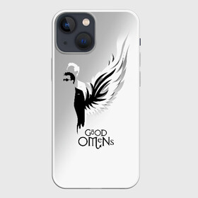 Чехол для iPhone 13 mini с принтом Good Omens в Тюмени,  |  | good | omens | sheen | tennant | азирафель | ангел | благие знамения | демон | кроули | падший | теннант | шин