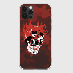 Чехол для iPhone 12 Pro Max с принтом Flame в Тюмени, Силикон |  | Тематика изображения на принте: fangs | fire | flame | grin | halloween | jaw | orbits | skull | teeth | клыки | оскал | пламя | хэллоуин