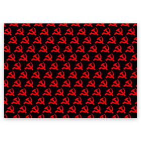 Поздравительная открытка с принтом СССР в Тюмени, 100% бумага | плотность бумаги 280 г/м2, матовая, на обратной стороне линовка и место для марки
 | ussr | серп и молот | советский союз | совок | ссср