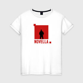 Женская футболка хлопок с принтом Novella в Тюмени, 100% хлопок | прямой крой, круглый вырез горловины, длина до линии бедер, слегка спущенное плечо | ivan valeev | novella | иван валеев | непростая | певец