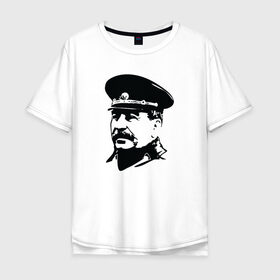 Футболка хлопок Оверсайз с принтом Сталин в Тюмени, 100% хлопок | свободный крой, круглый ворот, “спинка” длиннее передней части | stalin | ussr | иосиф сталин | коммунизм | комунизм | ссср | сталин