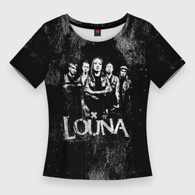 Женская футболка 3D Slim с принтом Louna в Тюмени,  |  | louna | tracktor bowling | альтернативный | вит | група | группа | лоуна | лу | луна | лусинэ геворкян | метал | нюметал | панк | панкрок | пилот | рок | ру | серж | трактор боулинг
