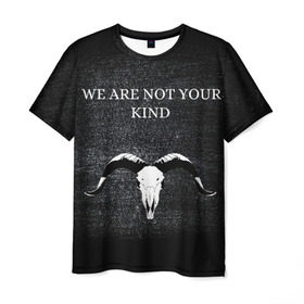 Мужская футболка 3D с принтом WE ARE NOT YOUR KIND в Тюмени, 100% полиэфир | прямой крой, круглый вырез горловины, длина до линии бедер | metal | nu metal | slipknot | we are not your kind | метал | металл | ню метал | слипкнот