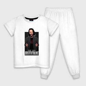 Детская пижама хлопок с принтом You Are Breathtaking E3 2019 в Тюмени, 100% хлопок |  брюки и футболка прямого кроя, без карманов, на брюках мягкая резинка на поясе и по низу штанин
 | Тематика изображения на принте: 