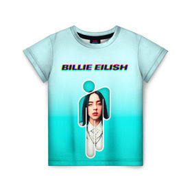 Детская футболка 3D с принтом Billie Eilish в Тюмени, 100% гипоаллергенный полиэфир | прямой крой, круглый вырез горловины, длина до линии бедер, чуть спущенное плечо, ткань немного тянется | ayelish | bad guy | bellyache | bilie eilish | bilie elish | billie | billie eilish | eilish | electronic | elish | music | билли айлиш | эйлиш | элиш