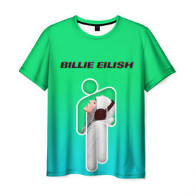 Мужская футболка 3D с принтом Billie Eilish в Тюмени, 100% полиэфир | прямой крой, круглый вырез горловины, длина до линии бедер | ayelish | bad guy | bellyache | bilie eilish | bilie elish | billie | billie eilish | eilish | electronic | elish | music | билли айлиш | эйлиш | элиш