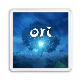 Магнит 55*55 с принтом ORI в Тюмени, Пластик | Размер: 65*65 мм; Размер печати: 55*55 мм | blind | forest | game | games | gumo | kuro | naru | nibel | ori | owl | will | wisps | воля | гумо | игра | игры | куро | лес | нару | нибель | огней | ори | платформер | слепой | совенок