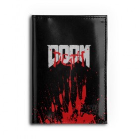 Обложка для автодокументов с принтом DOOM Bloody в Тюмени, натуральная кожа |  размер 19,9*13 см; внутри 4 больших “конверта” для документов и один маленький отдел — туда идеально встанут права | Тематика изображения на принте: 2019 | bethesda | demon | doom | eternal | ethernal | game | games | logo | monster | runes | демон | дум | дуум | етернал | игра | игры | какодемон | кровь | лого | логотип | монстр | монстры | руны | символ | этернал