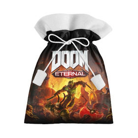 Подарочный 3D мешок с принтом DOOM Eternal в Тюмени, 100% полиэстер | Размер: 29*39 см | 2019 | bethesda | demon | doom | eternal | ethernal | game | games | logo | monster | runes | демон | дум | дуум | етернал | игра | игры | какодемон | кровь | лого | логотип | монстр | монстры | руны | символ | этернал