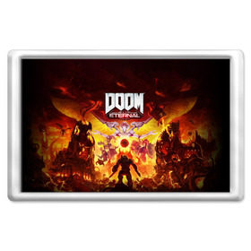 Магнит 45*70 с принтом DOOM Eternal в Тюмени, Пластик | Размер: 78*52 мм; Размер печати: 70*45 | 2019 | bethesda | demon | doom | eternal | ethernal | game | games | logo | monster | runes | демон | дум | дуум | етернал | игра | игры | какодемон | кровь | лого | логотип | монстр | монстры | руны | символ | этернал