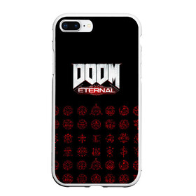 Чехол для iPhone 7Plus/8 Plus матовый с принтом DOOM Eternal в Тюмени, Силикон | Область печати: задняя сторона чехла, без боковых панелей | 2019 | bethesda | demon | doom | eternal | ethernal | game | games | logo | monster | runes | демон | дум | дуум | етернал | игра | игры | какодемон | кровь | лого | логотип | монстр | монстры | руны | символ | этернал