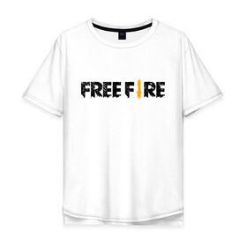 Мужская футболка хлопок Oversize с принтом Free Fire в Тюмени, 100% хлопок | свободный крой, круглый ворот, “спинка” длиннее передней части | battlegrounds | fire | free | garena | гарена | фаер | фри