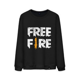 Мужской свитшот хлопок с принтом Free Fire logo в Тюмени, 100% хлопок |  | battlegrounds | fire | free | garena | гарена | фаер | фри