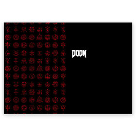 Поздравительная открытка с принтом DOOM - Руны в Тюмени, 100% бумага | плотность бумаги 280 г/м2, матовая, на обратной стороне линовка и место для марки
 | 2019 | bethesda | demon | doom | eternal | ethernal | game | games | logo | monster | runes | демон | дум | дуум | етернал | игра | игры | какодемон | кровь | лого | логотип | монстр | монстры | руны | символ | этернал