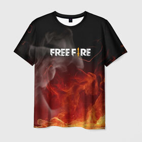 Мужская футболка 3D с принтом GARENA FREE FIRE в Тюмени, 100% полиэфир | прямой крой, круглый вырез горловины, длина до линии бедер | Тематика изображения на принте: free fire | garena free fire | гарена 3 | гарена фри | гарена фри фаер | гарено. | игра garena