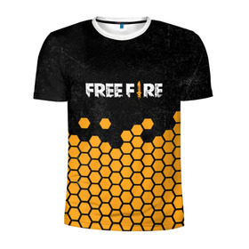 Мужская футболка 3D спортивная с принтом GARENA FREE FIRE в Тюмени, 100% полиэстер с улучшенными характеристиками | приталенный силуэт, круглая горловина, широкие плечи, сужается к линии бедра | free fire | garena free fire | гарена 3 | гарена фри | гарена фри фаер | гарено. | игра garena