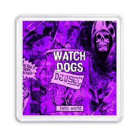 Магнит 55*55 с принтом WATCH DOGS в Тюмени, Пластик | Размер: 65*65 мм; Размер печати: 55*55 мм | ded sec | hacker | legion | watch dogs | watch dogs 2 | watch dogs legion | легион | хакер
