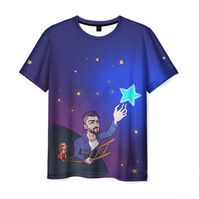 Мужская футболка 3D с принтом JONY Звезда в Тюмени, 100% полиэфир | прямой крой, круглый вырез горловины, длина до линии бедер | jony | звезда | лали | певец | тыменяпленила | янея