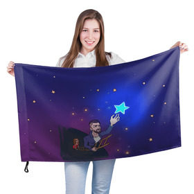 Флаг 3D с принтом JONY Звезда в Тюмени, 100% полиэстер | плотность ткани — 95 г/м2, размер — 67 х 109 см. Принт наносится с одной стороны | jony | звезда | лали | певец | тыменяпленила | янея