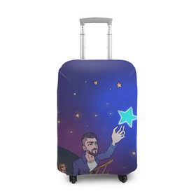 Чехол для чемодана 3D с принтом JONY Звезда в Тюмени, 86% полиэфир, 14% спандекс | двустороннее нанесение принта, прорези для ручек и колес | jony | звезда | лали | певец | тыменяпленила | янея