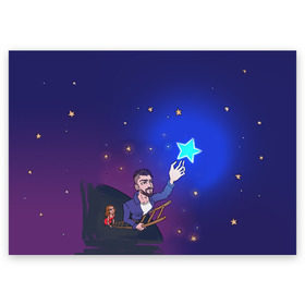 Поздравительная открытка с принтом JONY Звезда в Тюмени, 100% бумага | плотность бумаги 280 г/м2, матовая, на обратной стороне линовка и место для марки
 | Тематика изображения на принте: jony | звезда | лали | певец | тыменяпленила | янея
