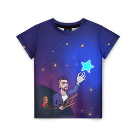 Детская футболка 3D с принтом JONY Звезда в Тюмени, 100% гипоаллергенный полиэфир | прямой крой, круглый вырез горловины, длина до линии бедер, чуть спущенное плечо, ткань немного тянется | jony | звезда | лали | певец | тыменяпленила | янея
