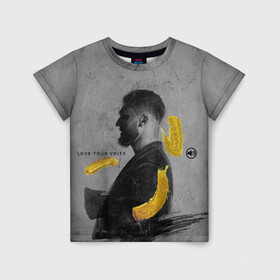Детская футболка 3D с принтом love your voice в Тюмени, 100% гипоаллергенный полиэфир | прямой крой, круглый вырез горловины, длина до линии бедер, чуть спущенное плечо, ткань немного тянется | jony | лали | певец | тыменяпленила | янея