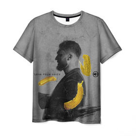 Мужская футболка 3D с принтом love your voice в Тюмени, 100% полиэфир | прямой крой, круглый вырез горловины, длина до линии бедер | jony | лали | певец | тыменяпленила | янея