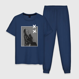 Мужская пижама хлопок с принтом Грустный дэнс в Тюмени, 100% хлопок | брюки и футболка прямого кроя, без карманов, на брюках мягкая резинка на поясе и по низу штанин
 | 7 | astiartik | грустныйдэнс | невероятно | неделимы | подгипнозом