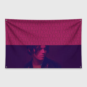 Флаг-баннер с принтом Алексеев в Тюмени, 100% полиэстер | размер 67 х 109 см, плотность ткани — 95 г/м2; по краям флага есть четыре люверса для крепления | alekseev | алексеев | моязвезда | певец | целуй