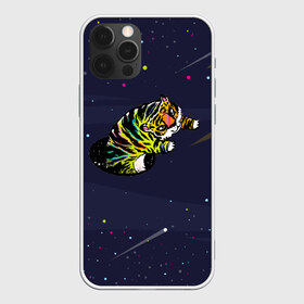 Чехол для iPhone 12 Pro Max с принтом Тигр и телепорт (двусторонняя) в Тюмени, Силикон |  | галактика | звезды | космос | кот | кошка | полосатый | телепорт | тигр | тигренок