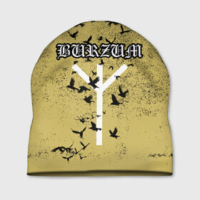 Шапка 3D с принтом Burzum Algiz Rune в Тюмени, 100% полиэстер | универсальный размер, печать по всей поверхности изделия | 