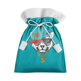 Подарочный 3D мешок с принтом Гепард в кепке в Тюмени, 100% полиэстер | Размер: 29*39 см | animal | beast | cap | chain | cheetah | dollar | gold | head | гепард | голова | доллар | животное | зверь | золото | кепка | очки | цепь