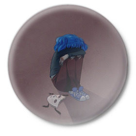 Значок с принтом Sally face в Тюмени,  металл | круглая форма, металлическая застежка в виде булавки | sally face | маска | сали | салли | салли кромсалли | фейс | фишер